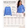 thumbnail image 7 of QUALFORT Women's 100% Cotton Cable Knit Sweater, Crew Neck Lightweight Pullover Sweater for Women, Long Sleeve Knit Top, Blue XL, 7 of 7