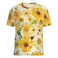thumbnail image 5 of Floral Colorful Flower Women's Short Sleeve Tops Casual Blouses T Shirt, 5 of 6
