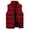 Red, variant on Men's Sleeveless Puffer Vest, Solid Color Quilted Insulated Layer, Zipper Front Collarless Top, Unisex Winter Fashion Vest, Light Warmth for Layering, Versatile Piece for