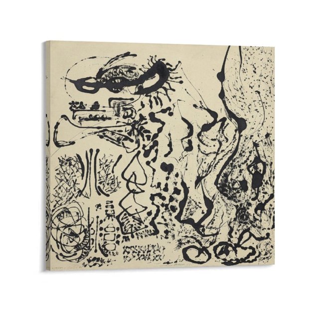 Cuadro abstracto de Jackson Pollock (35), póster artístico en lienzo y arte de pared, impresión moderna para dormitorio familiar, carteles de 12 x 12 pulgadas (30 x 30 cm)