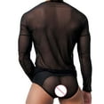 thumbnail image 6 of Fall Shirts for Men Sexy Lingerie T-Shirt Vest Sexy Breathable Mesh See-through Underwear Top, 6 of 9
