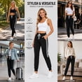 thumbnail image 4 of MLDRA Womens Sweatpants Joggers with Pockets Bottom Track Lounge Pant Lady Athletic Gym Lounge Pants Side Stripe for Workout Running Black, 4 of 13