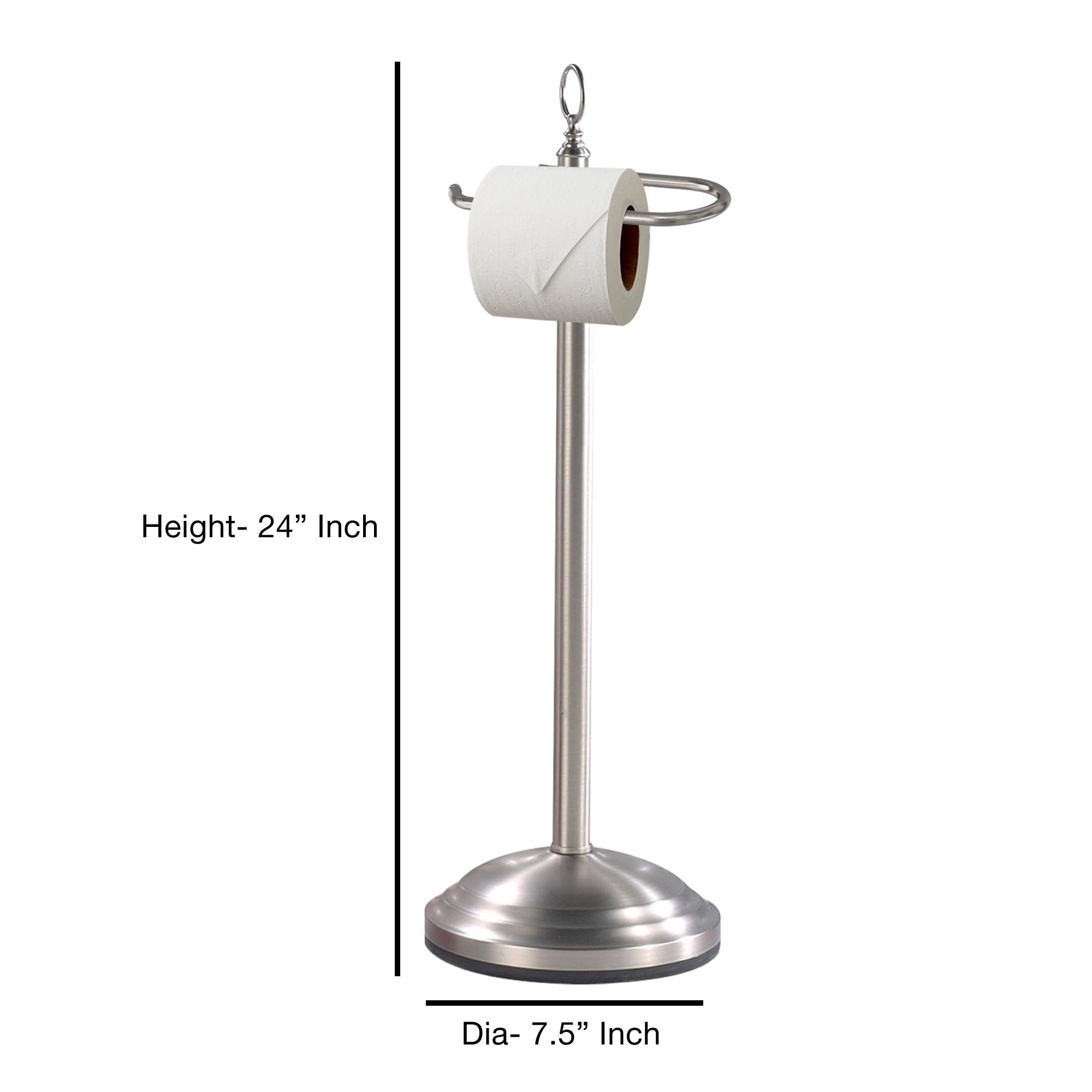 nu steel Stainless Steel Freestanding Toilet Tissue Paper Roll Holder & Dispenser for Bathrooms & Storage, brushed TGN13H