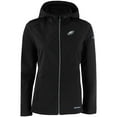 thumbnail image 2 of Women's Cutter & Buck Black Philadelphia Eagles Evoke Eco Softshell Recycled Full-Zip Hooded Jacket, 2 of 3