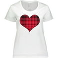 thumbnail image 3 of Inktastic Red Plaid Heart Women's Plus Size T-Shirt, 3 of 5