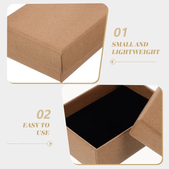 WRISTBIQUE 12Pcs Bulk Jewelry Boxes Kraft Cardboard Small Storage Boxes for Jewelry Organization