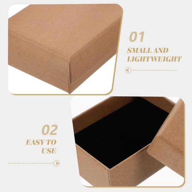 WRISTBIQUE 12Pcs Bulk Jewelry Boxes Kraft Cardboard Small Storage Boxes for Jewelry Organization