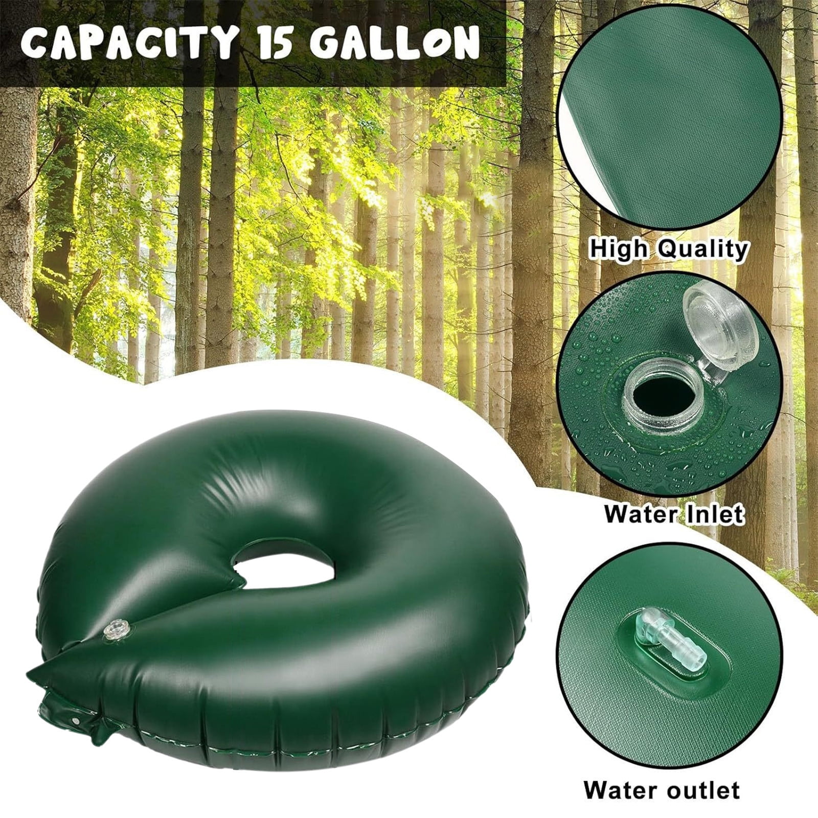 JilgTeok 5 Packs Tree Watering Ring Bag Automatic Drip Irrigation Ring Watering Bags Slow Release Water Bags for Trees Planting