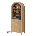 thumbnail image 3 of Uforic Arched Kitchen Pantry Cabinet, 73" Tall Farmhouse Wood Pantry Shelves with Charging Station, Wood, 3 of 9