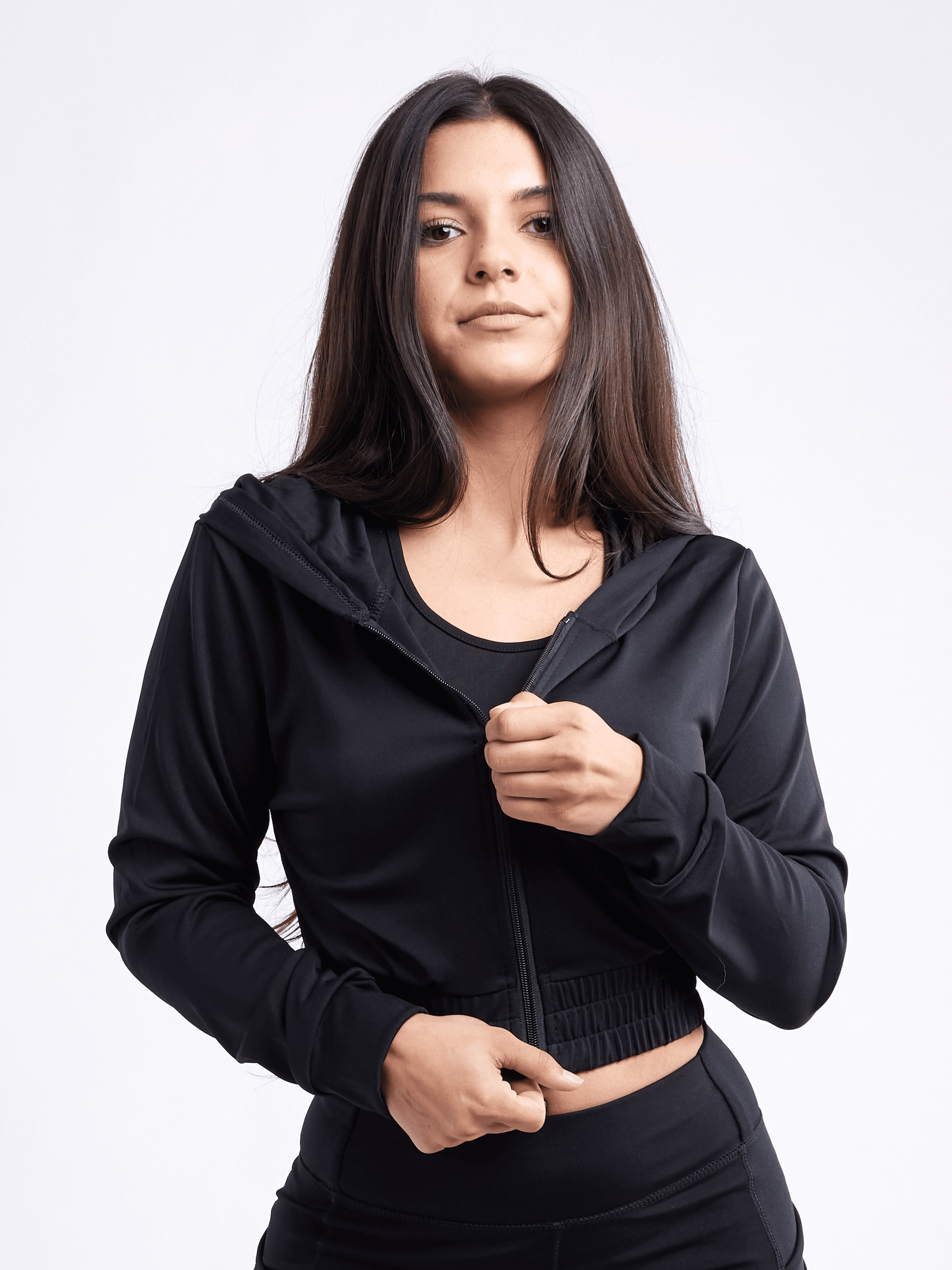 cropped zip up jacket athletic