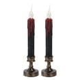 thumbnail image 2 of Black Blood Drip Flameless Candle Lights, Halloween LED Taper Candles with Vintage Holder, Battery Operated Flickering Electric Candles, 2 of 7