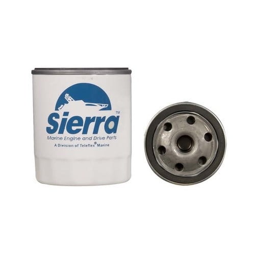 Sierra Marine Oil Filter 18-7918 Marine Series; Canister Style; With Anti Drain Back Valve; 24 x 1.5 Millimeter Thread; White Housing With Sierra Marine Logo