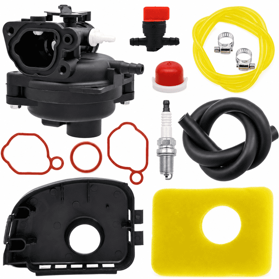 799583 593261 Carburetor Kit Replacement Compatible with 08P502 09P602 300E 450E 500E 550EX Lawn Mower Engines, Air Filter Cover Primer Bulb Fuel Line Spark Plug Set
