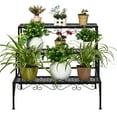 thumbnail image 3 of Topbuy 3-Tier Metal Plant Stand Flower Potted Holder Ladder Storage Rack for Outdoor Indoor Use, 3 of 6