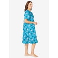 thumbnail image 3 of Dreams & Co. Plus Size Short Floral Print Cotton Gown, 3 of 6
