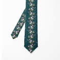 thumbnail image 2 of Men's Tie, Lily Iris Violet Blooms Motif, 3.7", Dark Teal and Multicolor, by Ambesonne, 2 of 4