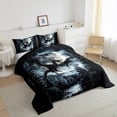 thumbnail image 4 of Manfei Western Dragon Bedding Sets Full with Comforter, Psychedelic Moon Duvet Insert, Jungle Wildlife Reversible Comforter Sets Full Size, Microfiber Room Decoration, 3-Piece, 4 of 8