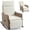 Beige 1pcs, variant on DELMANGO Outdoor Recliner Chair with Rocking/Flat Footrest, 90°–135° Reclining Backrest, Rattan Wicker & Removable Cushion for Patio, Garden, Balcony, Porch Beige