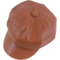 thumbnail image 5 of CoCopeaunts Newsboy Cap Solid Color Leather Octagonal Hat Fashion Warm Newsboy Hat for Men and Women Cute Caps Leather Beret Hat, 5 of 7
