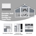 thumbnail image 3 of Weatherproof Wooden 2-Tier Quail Coop with 4 Laying Boxes, Predatorproof Outdoor Quail Cage with Openable Rest Panels, for 8-12 Quails, Gray, 3 of 9