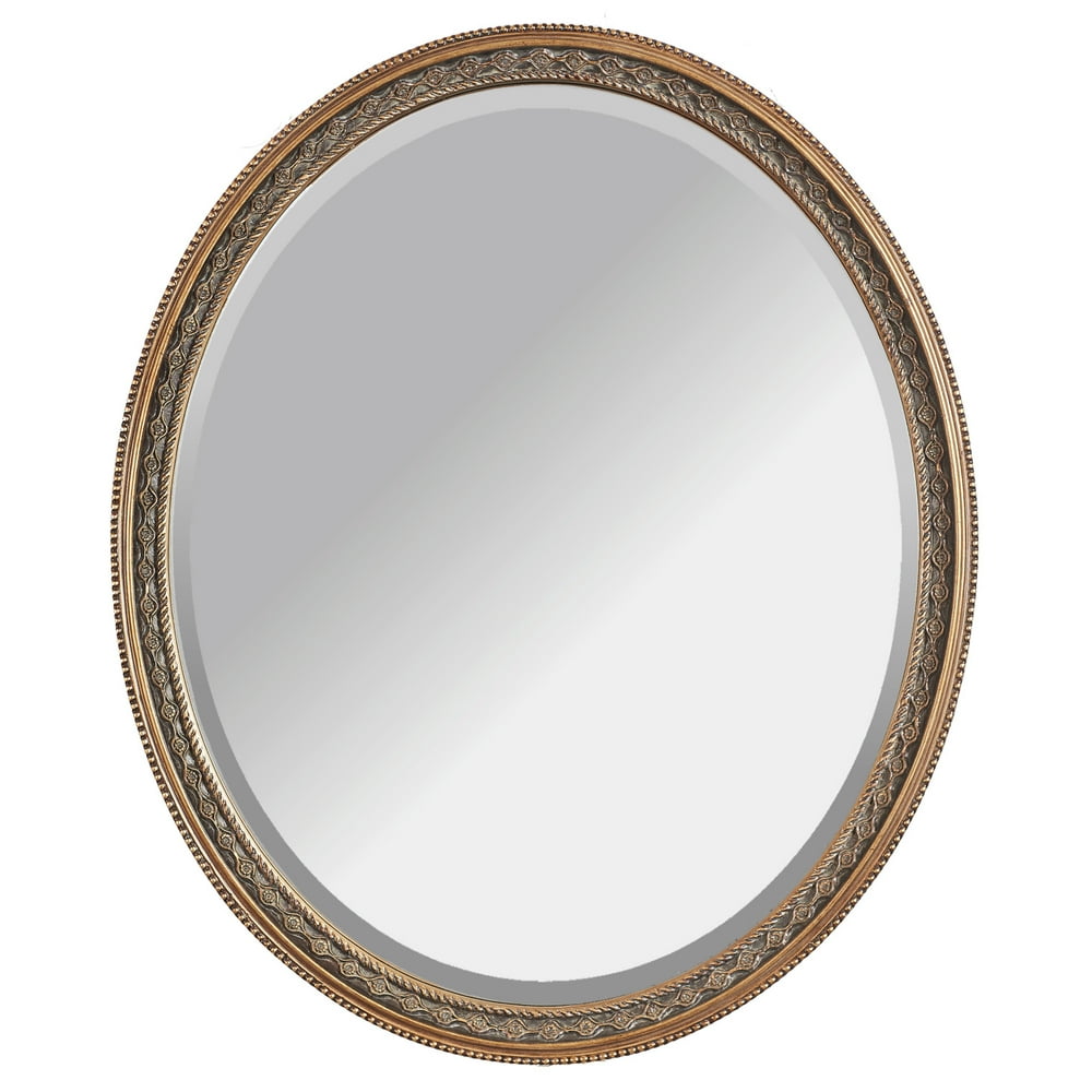 Claire 25" x 30" Oval Beveled Glass Mirror Gold