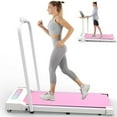 thumbnail image 4 of Hi-Treadmill,2 In 1 Portable Treadmill,Under Desk Treadmill,Walking Pad,Walking Jogging Machine with Handle,Remote Control,LED Display for Home,Office,Gym(Pink), 4 of 8