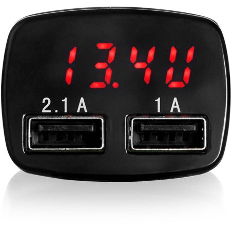 CONAIR BRAVO VIEW CGR-VM31 3.1-AMP DUAL USB CAR CHARGER WITH DIGITAL VOLT METER