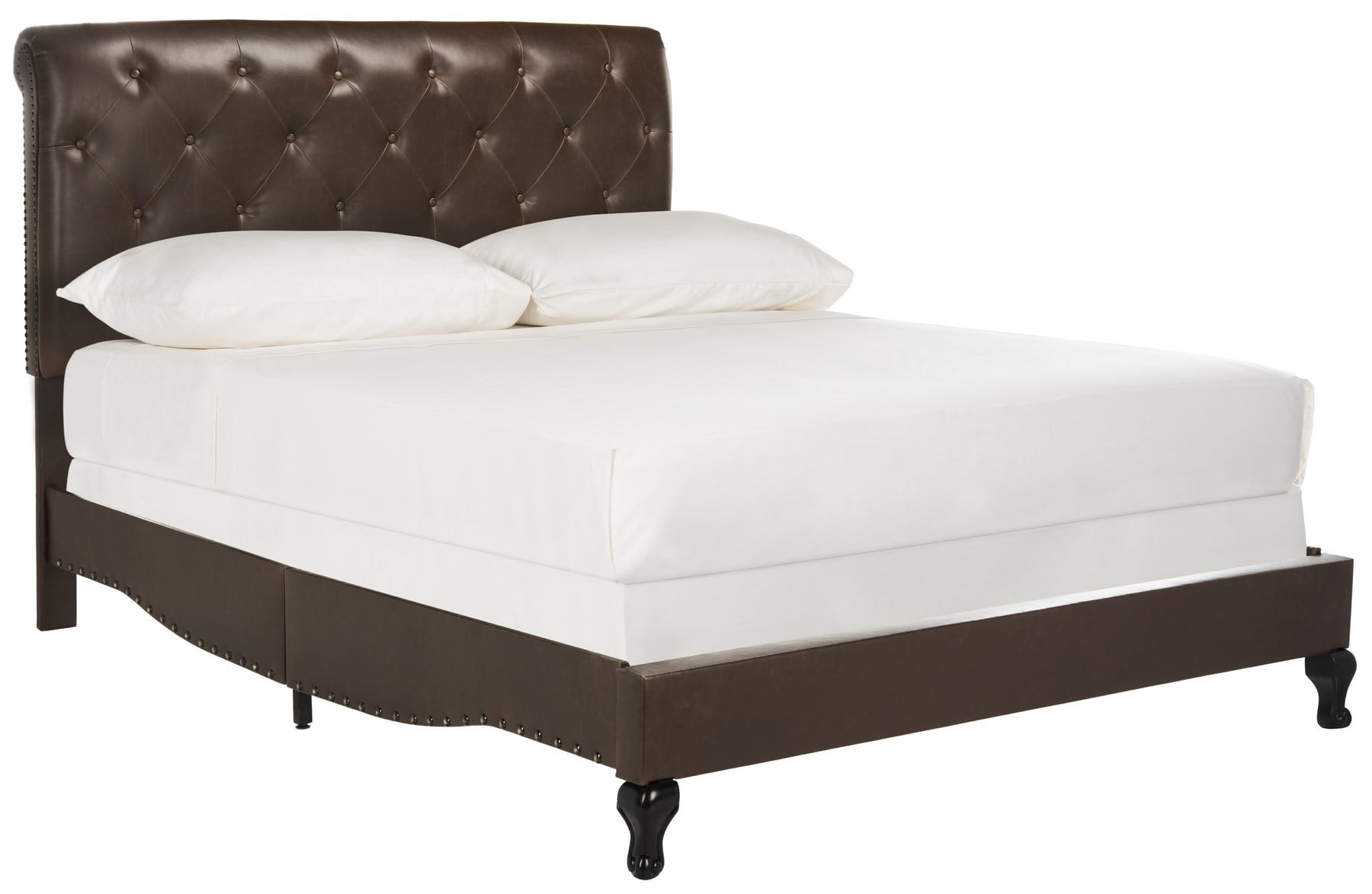 Safavieh Hathaway Modern Tufted Bed Frame with Nail Heads