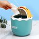 thumbnail image 2 of Cute Flip Trash Can ,Desktop Mini Plastic Waste Garbage Can,Tiger Waste Can ,Mini Bin for Coffee Table, Small Trash Can, for Bathroom Vanity Top,Desktop, Office or Coffee Table,Green, 2 of 5