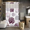 thumbnail image 5 of No Hook Shower Curtains with Snap-in Liner Set, Shell Coral Coastal Waterproof Hotel Style Bathroom Shower Curtain, Nautical Summer Beach Ocean Sea Breathable Mesh Top Window Bath Curtains 36''x72'', 5 of 9