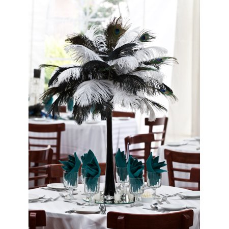 Ubesgoo Fashion Party Decoration Ostrich Feather Black And White