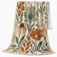 thumbnail image 2 of Printed Flannel Throw Blanket with Autumn Botanical Floral Living Room, 2 of 9