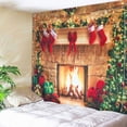 thumbnail image 5 of Oneluffy Christmas Fireplace Tapestry Xmas Wall Tapestry Christmas Tree Stocking Gift Box Tapestry Wall Hanging for Party Livingroom Bedroom Dorm Home Decor, 5 of 7