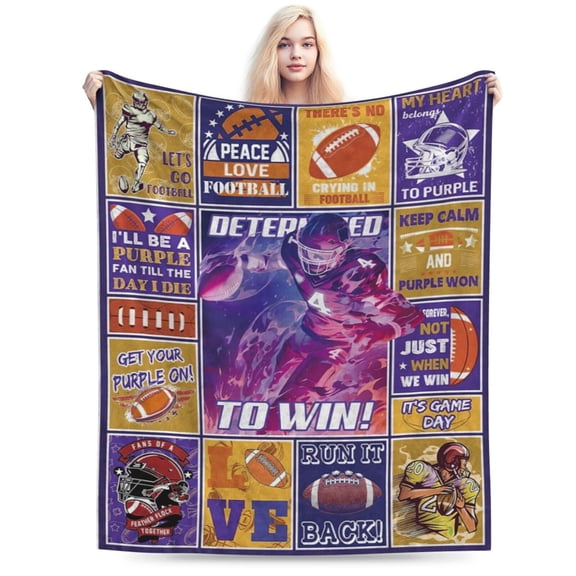 Cozy Blanket for Football Fans Football Blanket, Soft Flannel Throw Blanket 50x40
