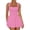 Pink, variant on Women's Square Neck Sleeveless A-Line Mini Dress Ruffle Layered Skater Dress Casual Summer Dress