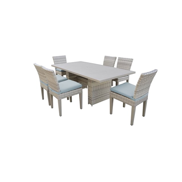 Table de Salle à Manger Patio Extérieur Rectangulaire Fairmont avec 6 Chaises Sans Bras