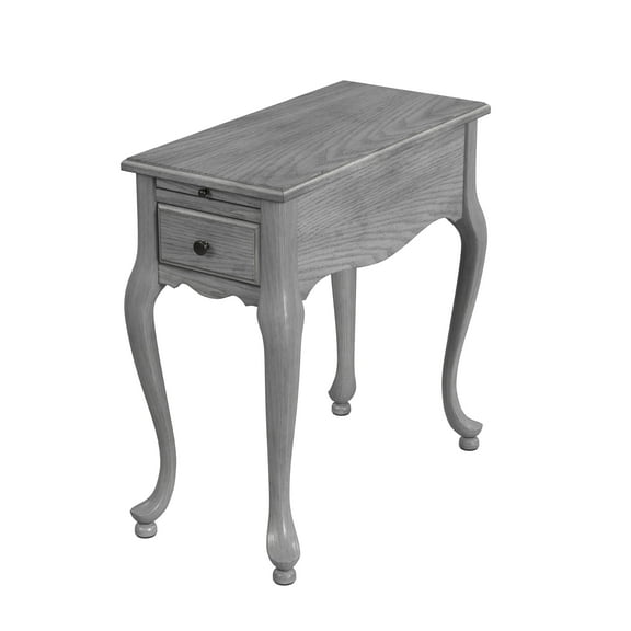 Croydon One Drawer With Pullout Side Table In Powder Gray