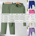 thumbnail image 4 of mgoYE Girl Clothes Solid Color Fall Winter 2 Piece Outfit for Girls Long Sleeve Hoodie Top Ribbed Pant Set, 4 of 9