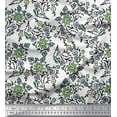 thumbnail image 1 of Soimoi Crepe Silk Fabric Leaves & Floral Block Decor Fabric Printed Yard 42 Inch Wide, 1 of 3