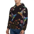 thumbnail image 3 of Wukai Humming Bird Print Men Hoodies Fleece Sweatshirts Long Sleeve Sweaters Pullover Fall Outfits Winter Clothes-Medium, 3 of 7