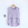 thumbnail image 4 of SDNall Blouse Femme Unie Décontractée Mode Col Rond Régulière Sans Manches Vêtements de Nuit Hauts, 4 of 9