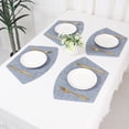 thumbnail image 7 of REGALWOVEN Set of 6 Faux Leather Placemats for Kitchen Dining Table Decor Washable Heat Resistant Table Placemats Wipeable Table Mat Light Blue 19*12in, 7 of 7