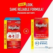 MegaRed-MegaRed Advanced 4 in 1 Omega-3 Softgel, 80 Count
