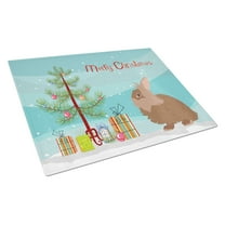 Caroline's Treasures Lionhead Rabbit Christmas Glass Cutting Board Large
