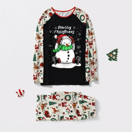 

Tejiojio Christmas Matching Christmas Women Mommy Printed Top+Pants Xmas Family Matching Pajamas Set