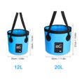 thumbnail image 4 of Cubeta de agua impermeable de 12L / 20L, cubo de pesca al aire libre, contenedor de agua plegable para camping, picnic, lavado y limpieza., 4 of 6