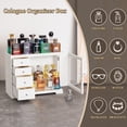 thumbnail image 5 of Cologne Organizer for Men, 5 Tier Large Capacity perfume organizer, Wooden Dustproof Perfumes Stand with 4 Drawers Storage,Black,White, 5 of 7