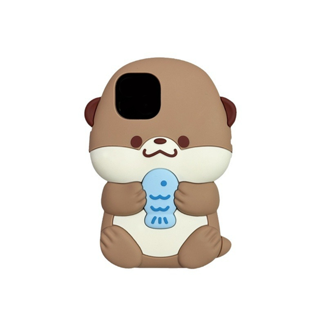 Conjunto de Carcasa Protectora de Silicona con Diseño de Nutria Tridimensional de , Anticaídas y Antiarañazos para 15pro