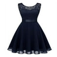 thumbnail image 4 of Robes Ligne A pour Femmes Couleur Unie Découpe Col Sans Manches Robe TP-TTTG, 4 of 9