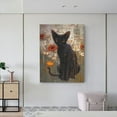 thumbnail image 6 of Kdxio Black Cat in Wildflowers Pattern Canvas Wall Art 12x16 Inches - Waterproof HD Print Solid Wood Frame for Living Room & Bathroom,Vertical, 6 of 8